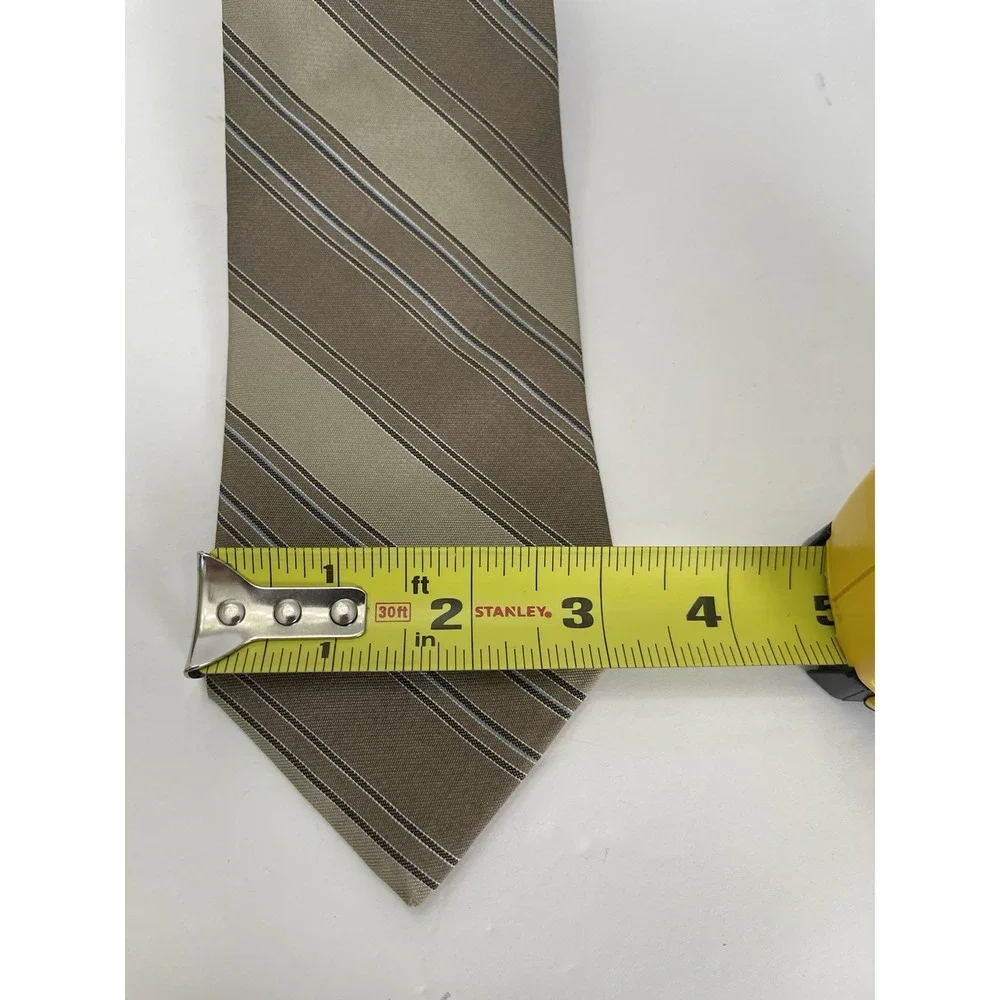 Vintage GIVENCHY Monsieur‎ Neck Tie Mens Brown Blue Stripes Retro 3